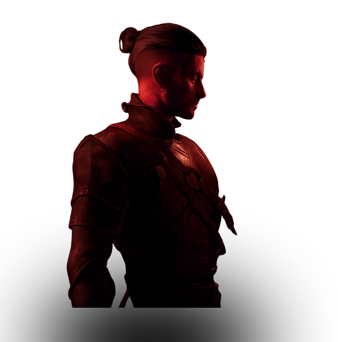 Gaming character with dramatic red lighting